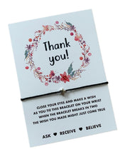 thank you wish string bracelet
