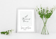 Personalised Song Lyrics Print / song words print!