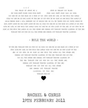 Personalised Song Lyrics Print