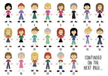 Personalised Family Stick People Print