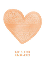 Personalised Song Lyrics Print in Colour