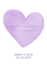 Personalised Song Lyrics Print in Colour