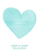 Personalised Song Lyrics Print in Colour