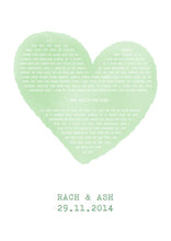 Personalised Song Lyrics Print in Colour