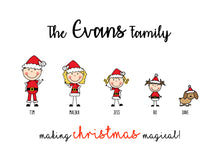 Personalised Christmas Stick People Print