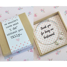 Bridesmaid bangle with personalised gift box