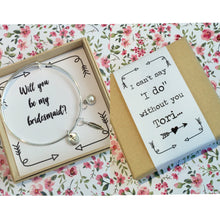 Will you be my Bridesmaid charm bangle complete with gift box & personalised sleeve