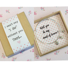will you be my maid of honour charm bracelet