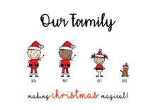 Personalised Christmas Stick People Print