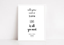 personalised wedding print