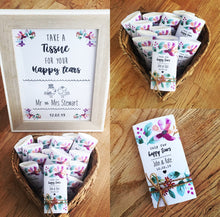 happy tears wedding tissues