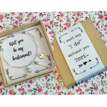 Will you be my Bridesmaid charm bangle complete with gift box & personalised sleeve
