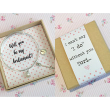 Will you be my Bridesmaid charm bangle complete with gift box & personalised sleeve