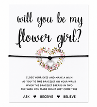 Will you be my flower girl wish string bracelet. Flower girl proposal gift.