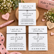 Bridesmaid, maid of honour and flower girl proposal bracelets. Wedding favours 