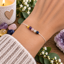 Menopause bracelet with Moonstone, Citrine, Amethyst, Rose Quartz and Lapis Lazuli healing crystals 