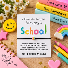 First day at school wish string bracelet. Gift for starting school.