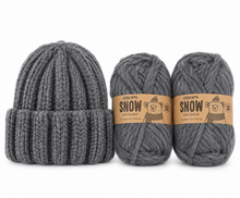 Knit your own beanie kit. Make your own beanie hat craft kit. Knitting for beginners gift. Easy knit bobble hat. 100% wool.