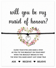 Will you be my maid of honour wish string bracelet. Maid of honour proposal gift.