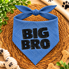 Big bro dog bandana in blue and black. Dog neck scarf