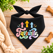 Favourite colourful dog bandana. Funny slogan dog bandanas in various prints and styles.