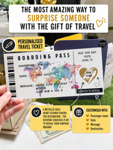Personalised travel ticket gift
