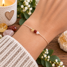 SAD bracelet to let the light in with natural Sunstone, Citrine and Carnelian crystals 