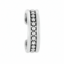 Silver Clip on ear cuff. Patterned cuff