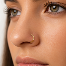 8mm titanium nose hoop. Small gold open nose ring. Slim gold nose ring 