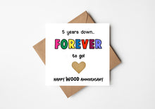 5 year anniversary card