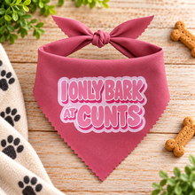 I only bark at cunts dog bandana. Pink cute dog bandana neck scarf - funny
