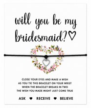Will you be my bridesmaid wish string bracelet. Bridesmaid proposal gift.
