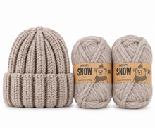 Knit your own beanie kit. Make your own beanie hat craft kit. Knitting for beginners gift. Easy knit bobble hat. 100% wool.