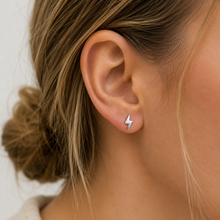 Silver lightning bolt earrings 