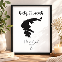 Engagement map print 