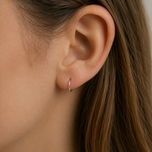 Stainless steel huggie hoop earrings. Tiny silver hoops. Stainless steel sleep hoop earrings. 