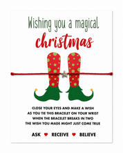Magical Christmas wish bracelet. Stocking filler. Secret Santa gift.