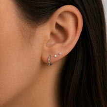 Silver huggie hoop earrings. Tiny sleeper hoops