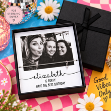 Sterling silver birthday necklace with Polaroid style image 