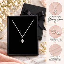 Sterling silver birthstone necklace and gift box. Birth stone jewellery gift 