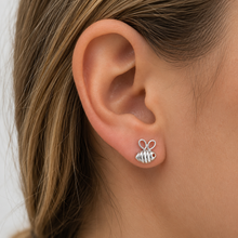 Sterling silver bee stud earrings 