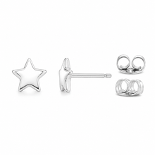 Silver star earrings with butterfly backs 
