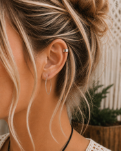 Stainless steel thin hoop earrings. Silver skinny hoops