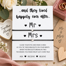 Mr and Mrs wish string bracelets. Matching bracelets for bride and groom 