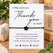 Thank you wish string bracelet. Gift of thanks 