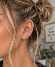 Silver butterfly stud earrings 