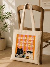 coffee and cats tote bag