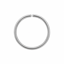 Silver stainless steel nose ring. 8mm stainless steel nose hoop. Thin delicate twist and pull nose ring in silver. Hypoallergenic nose jewellery.