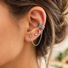 Silver Moon ear cuff set
