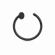 Black 8mm nose ring. Titanium open nose ring. Slim small nose hoop in black. 